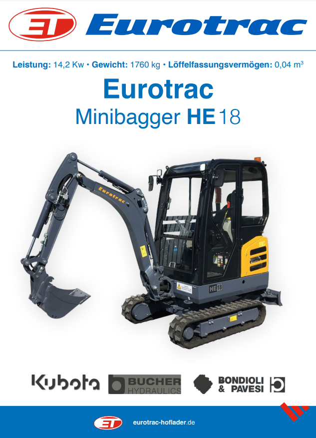 Eurotrac Minibagger HE 18